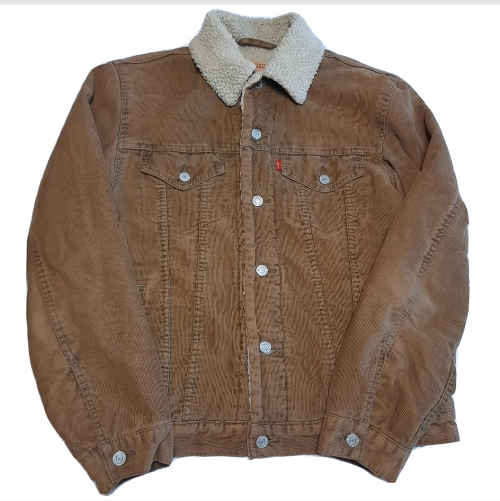 Vintage Levi's Brown Corduroy Sherpa Lined Trucker Rancher Jacket